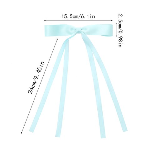 WORTL 8 PCS Hair Bows for Women, Hair Ribbon with Long Tail Bowknot Hair Clips for Women Girls, Hair Barrettes with Bow Accessories