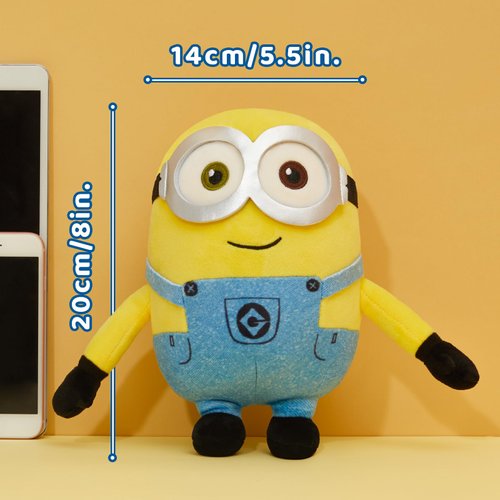 MINISO 8" Minions Stuffed Animals Plush Toys (Bob), Cute Sleeping Bedding Stuffed Animals Kawaii Plushies Pillow for Kids Toddler Toys Boys Girls