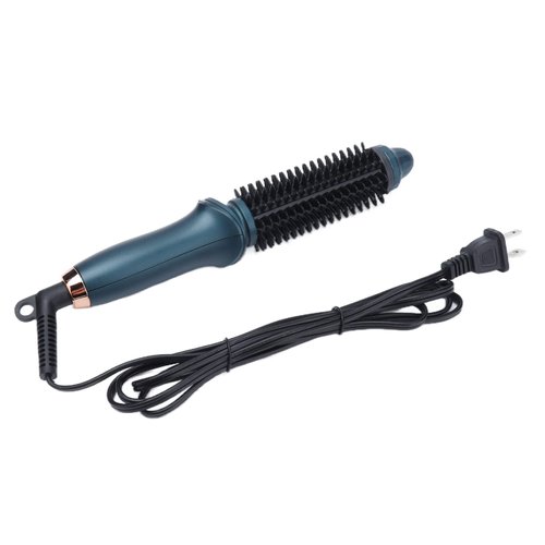 Heated Styling/Curling Iron Brush, 2-in-1 Ceramic 1 inch Ionic Hair Curler/Straightener, Anti-Scald Nylon Bristles, Auto-Rotating Curling Brush, Anti-Frizz Electric Curl Wand for All Hair Types