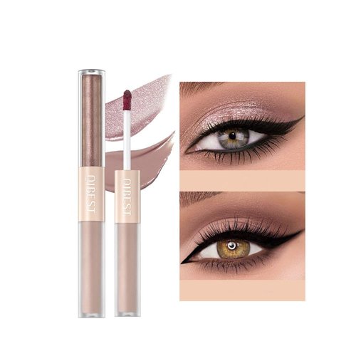 ELSOGO Liquid eyeshadow, dual-ended matte glitter 2-in-1 eyeshadow, long-lasting waterproof metallic liquid eyeshadow, velvet matte cream eyeshadow, shimmering shimmer eyeshadow makeup (01#)