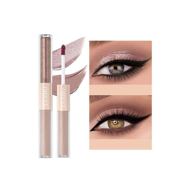 ELSOGO Liquid eyeshadow, dual-ended matte glitter 2-in-1 eyeshadow, long-lasting waterproof metallic liquid eyeshadow, velvet matte cream eyeshadow, shimmering shimmer eyeshadow makeup (01#)