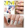 EBANKU 16 Pcs Black and White Nail Art Stickers - 3D Self-Adhesive Decals with Retro Leaf and Flower Designs for Acrylic Nail DIY Decoration - Ideal for Women and Girls
