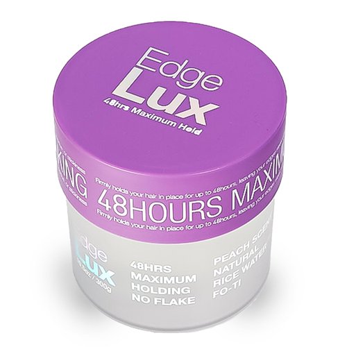 Lux Collection Edge Lux Edge Control Wax 48 Hour Maximum Hold No Flaking Natural Ingredients Scented Conditioning Styling Hair Gel Tamer (10.58 Ounce (Pack of 1), Peach)