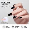 GAOY Builder Top Coat Gel, 16ml No Wipe Clear Rubber Top Coat for Gel Nail Polish, High Gloss Varnish for Long Lasting UV Gel Nail Art