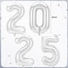 HOWAF New Years Decorations 2025 Happy New Year Decorations, Silver New Years Backdrop 2025 Happy New Year Banner Foil Fringe Curtains Tnsel Backdrop 2025 Balloons for NYE Decorations 2025