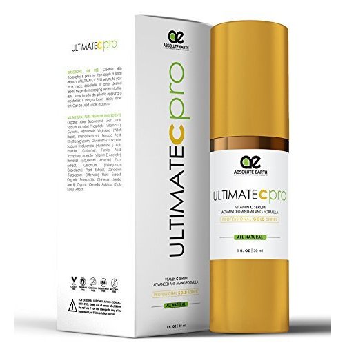 Vitamin C Serum,FOR PROFESSIONAL USE, Advanced Skincare Formula - Ferulic Acid Anti-Wrinkle Anti-Aging Vitamin C Serum with Hyaluronic Acid,Vitamin E by Absolute Earth, 1 fl. oz