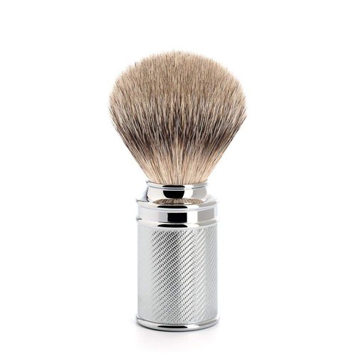 MÜHLE Traditional Silvertip Badger Shaving Brush | Chrome Plated Stainless Steel Handle | Luxury Shave Accessory for Men