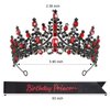CAVETEE Princess Crown and Birthday Princess Sash,Black and Red Birthday Tiara With Glitter Sash for Princess Party Decorations Happy Birthday Accessories Birthday Crown and Tiara for Women Girls