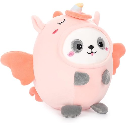 LOMBEE 12" Cute Plush Pillow Stuffed Animal, Soft Kawaii Plushie Gift for Kids (Panda Uni)