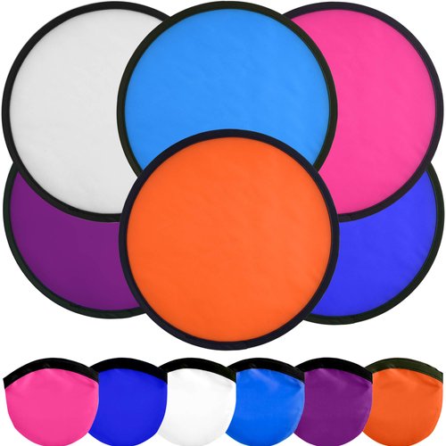 Mototo 30 Pieces Foldable Flying Disc Fans with Bag Folding Pocket Toy Set for Kids Fun Birthday Party Favors Summer Outdoor Activity Game Halloween Christmas, 6 Colors (Colorful 2)