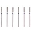 MZCMSL Barrel Cuticle Nail Drill Bit Set with Case, 6pcs Pro Diamond Nail Bits for Nail Salon Manicure, 3/32 Shank efile Bit(Medium)