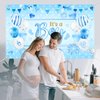 Mocsicka Blue Baby Shower Backdrop for Boy Its a Boy Banner Blue Balloons Baby Boy Shower Decorations Background Baby Shower Party Supplies 71x43.5Inch