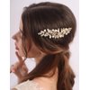 BERYUAN Crystal Flowers Rhinestone Hair Comb Pearls Rhinestone Bridal Headpiece Gold Rhinestone Crystal Hair Comb for Wedding Wedding Bridal Pearls Rhinestone Side Comb for Women Girls