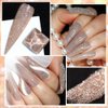 MIZHSE Reflective Gold Glitter Gel Nail Polish, Sparkly Shiny Gel Polish, Glossy Finish Nail Gel Soak Off Nail Art Salon Varnish Manicure for Beginners DIY at Home Popular Color