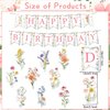 Rngmsi Flower Birthday Decorations for Girls - 11PCS Girls Birthday Party Decorations Wildflower Happy Birthday Banner Garland Flower Hanging Swirls Decorations Birthday Party Decorations for Women