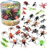 Toy Bug Action Figure Playset - 30pcs with 15 Unique Giant Insects - Grasshoppers, Tarantulas, Spiders & More- 2-4" Realistic Fake Bugs, Great for Pranks, Stocking Stuffers, & Xmas Gifts for Kids