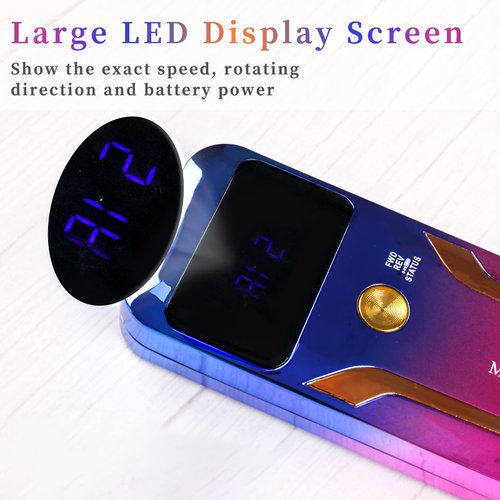 Professional Electric Nail Drill ANGNYA 35000RPM Portable Rechargeable E-File Drill Machine Cordless Nail Drills for Acrylic Nails with 6 Bits Sanding Bands and Dust Brush for Nail Polishing Removing