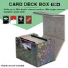 Dmoicols Card Deck Box Holds 100+ Single Sleeved Cards,Laser Sparkly Material Card Storage Box Horizontal,MTG Commander Deck Box with 2 Dividers fit TCG CCG Magic Cards (Sparkly Black Piece)