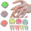 Sugar Glitter for Nails,Holographic Nail Art Sequins,6 Box 3D Glitter Metallic Shining Flakes Acrylic Nails Nail Glitter Flakes or Make Up DIY Nail Decoration