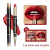 KUNSHNBEI Red Lip Liner and Lipstick for Women, Long Lasting color 2 in 1 Lipstick with Lip Liner Pencil Combo, Lipliner Pencil, Waterproof 24 Hour lipstick with lip liner