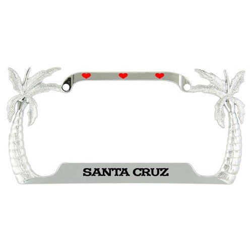 Speedy Pros I Love Santa Cruz Beach Ocean Palm Tree License Plate Frame Palm Tree Frame