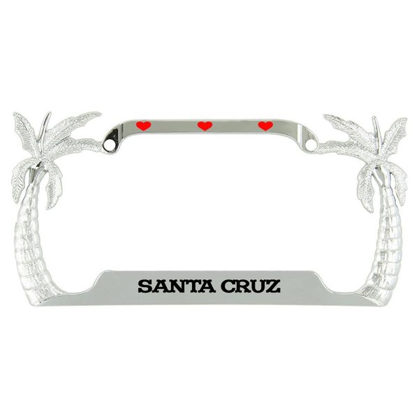 Speedy Pros I Love Santa Cruz Beach Ocean Palm Tree License Plate Frame Palm Tree Frame