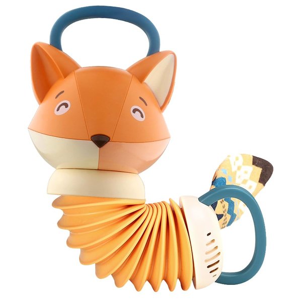 Baby Fox Musical Toy - On-The-Go Entertainment with Classical Melodies, Accordion Stretch, and Squeaky Fun for Developing Motor Skills - Perfect for Strollers, Car Seats, and Travel (Fox)