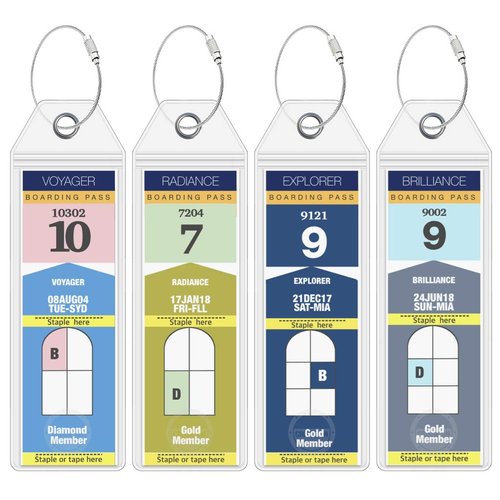 Royal Caribbean Luggage Tag Holders by Cruise On [4 Pack] Fits All Royal Caribbean Ships & Tags for Cruises in 2024 & 2025