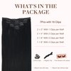GOO GOO Clip in Hair Extensions Real Human Hair, 16inch 120g 7Pcs, 1 Jet black, Remy Human Hair Extensions Clip ins for Women, Natural Human Hair