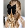 DEEKA 4 PCS Black Velvet Hair Bows 3 Styles 5" & 4" Handmade Hair Bow set for Toddler Girls Alligator Hair Clips Knot Bows Hair Accessories for Little School Girls (Black)