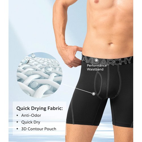 DAVID ARCHY Mens Underwear Mesh Quick Dry Boxer Briefs Active Performance Sports Ultra Soft Breathable Support Pouch Underwear with Fly in 3 Pack (M, Black/Maroon/Moonlight Blue - Mesh with Fly)