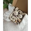 Generic Organic Cotton Handmade Crotchet Bunny Rattle, Toy, teether and Pacifier Holder Baby Shower/Birthday Gift Set., beige