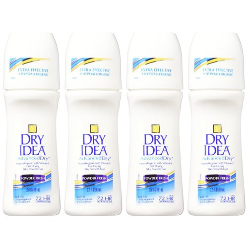 Dry Idea Antiperspirant Deodorant, Powder Fresh, 3.25 Ounces (Pack of 4)