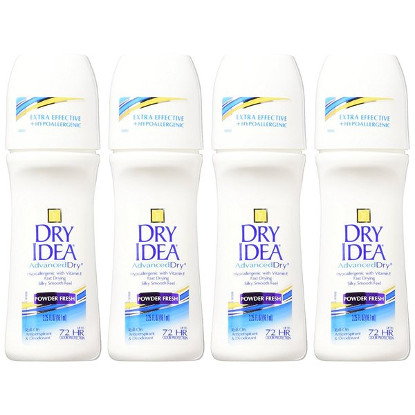 Dry Idea Antiperspirant Deodorant, Powder Fresh, 3.25 Ounces (Pack of 4)