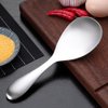 Cabilock Rice Paddle Spoon Non- Stick Food Serving Spoon Stainless Steel Rice Spoon Scoop Kitchen Utensils for Home Restaurant Hotel Silver