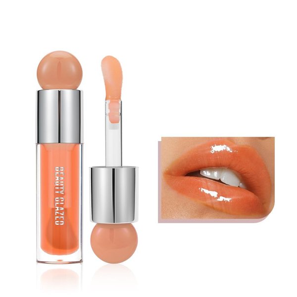MYUANGO Moisturizing Lip Glow Oil, Hydrating Lip Care Lip Tint, Shiny Lip Glow Vegan Plumping Lip Gloss for Dry Lips (102, Travel Size)