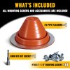 VIVIDA #3 Metal Roof Pipe Flashing Boot, Silicone Pipe Flashing Vent Boot, High Temp Flexible Roof Jack Pipe Boot for Pipe OD 1/4" to 5", Roofing Screws & Hex Socket Included, 1 Pack