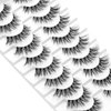 KSYOO Volume False Lashes D Curl Wispy Fluffy Mink Lashes Natural Look,8-15mm Long Cat Eye Lashes Seamlessly with Your Natural Lashes -10 Pairs (Clear Band V1)