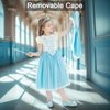 AHLPO Cinderella Princess Dress for Girls Halloween Cosplay Princess Dress Up Elsa Costume Birthday Outfit with Hodded Cape, Present for Toddler Kids 3-8 Years