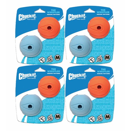 Chuckit! Dog Fetch Toy Whistler Ball Noisy Play Fits Launcher Medium 8 Balls4