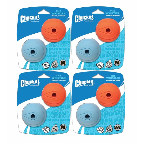 Chuckit! Dog Fetch Toy Whistler Ball Noisy Play Fits Launcher Medium 8 Balls4