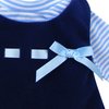 Sophia's 2 Piece Winter Velour Snowflake Embroidered Dress and Striped Long Sleeve Shirt for 15 Inch Dolls, Navy