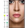 SCERRING 16g Lip Rings Labret Monroe Lip Rings Nail Tragus Helix Cartilage Earrings Studs Ring Medusa Piercing Jewelry Retainer 8mm 48PCS