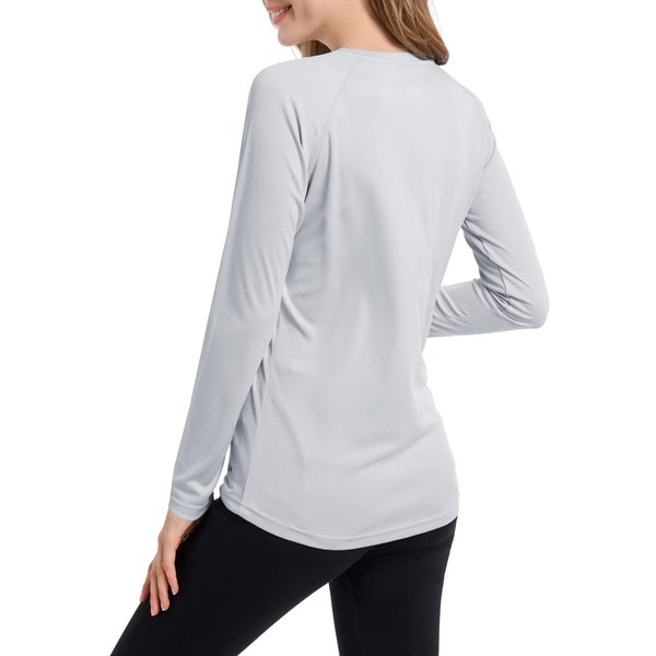 EZRUN Women's UPF 50+ UV Sun Protection T Shirts SPF Long Sleeve Sun Shirt Rash Guard Fishing Hiking Swim(Grey 02,XL)