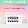 Ardell Press On Pre-Glued Eyelash Extension - Wispies Volume, Customizable DIY Lash Clusters, All-Day Wear, 12mm and 14mm Individual Lashes, 12 Count