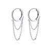 SLUYNZ 925 Sterling Silver Hoop Earrings for Women Teen Girls Minimalist Hoop Earrings Huggie Dangle Chain Tassel (A-Silver1)