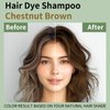 TYAYW 3 in 1 Hair Dye Shampoo for Gray Hair, 16.9 Fl Oz (Chestnut Brown for Men & Women)