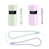 2Pcs Chapstick Keychain Holder, 2.4 IN Portable Lip Balm Holder with Cap Cover, Fashion Lipstick Case Holder, Silicone Chapstick Carrier Bag with Wrist Strap for Women Girls