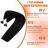 Sunny Hair I Tip Hair Extensions Human Hair Black 22Inch Itip Human Hair Extension Jet Black Pre Bonded Itip Hair Extensions Black for Women Itip Extensions Black Hair Extensions Add Length 50G 50S