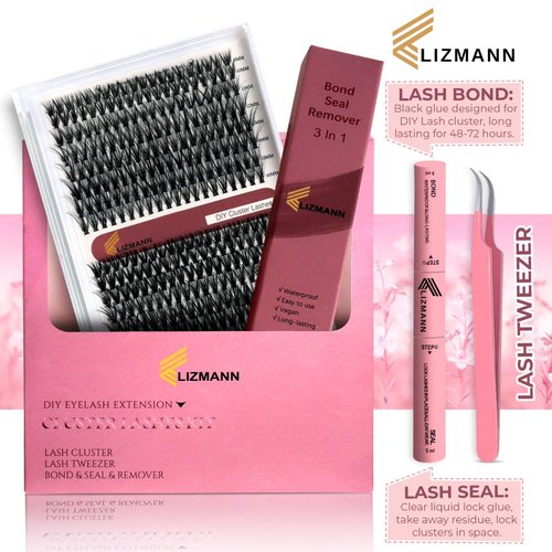 LIZMANN Lash Clusters False lashes Lash Extensions Kit Individual Lashes kit DIY Eyelash Extensions at Home. 30D-40D -9-16MIX Individual Lashes 280.